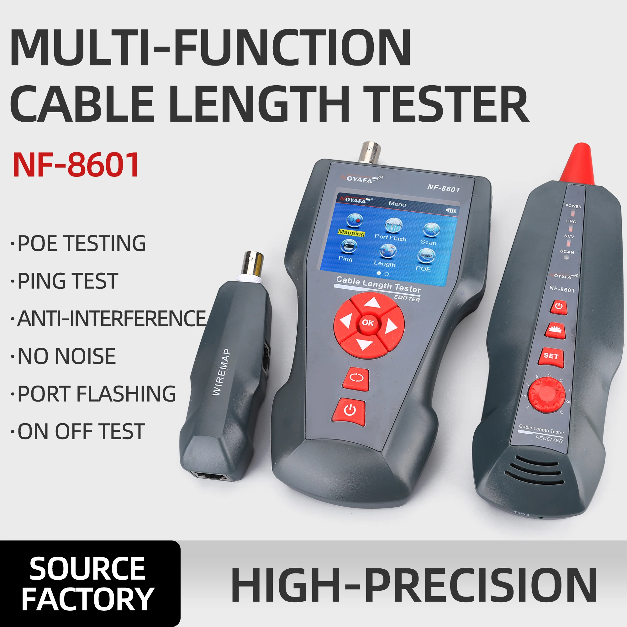 

Network Cable Tester POE/PING Tester Multifunctional Network Tester Charging NF-8601 Cable Tracker RJ45 RJ11