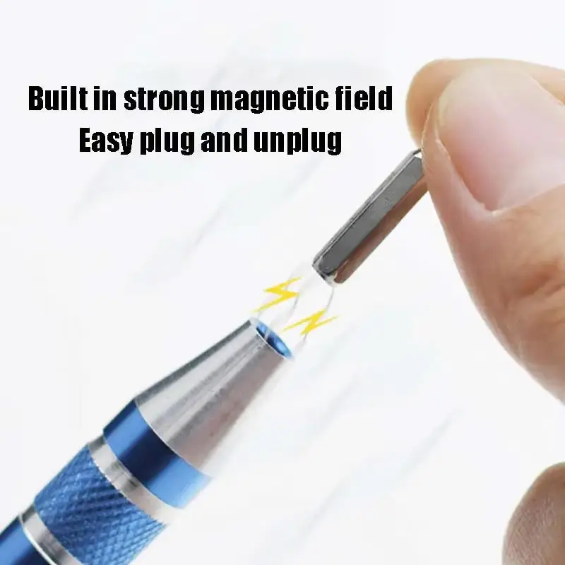8-in-1-Schraubendreherstift aus Aluminiumlegierung – austauschbare Bits für einfache Reparaturen und Demontage – Detail 6