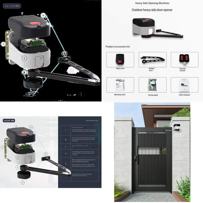 Electric DC Brushless 350KG Heavy-duty Swing Door Opener Supports App Swing Gate Operator