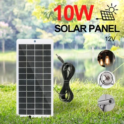 10W Portable Solar Panel 12V Battery Charger Voltage Regulator Power Bank Outdoor Solar Cell for Car Yacht RV Boat Moblie Batter