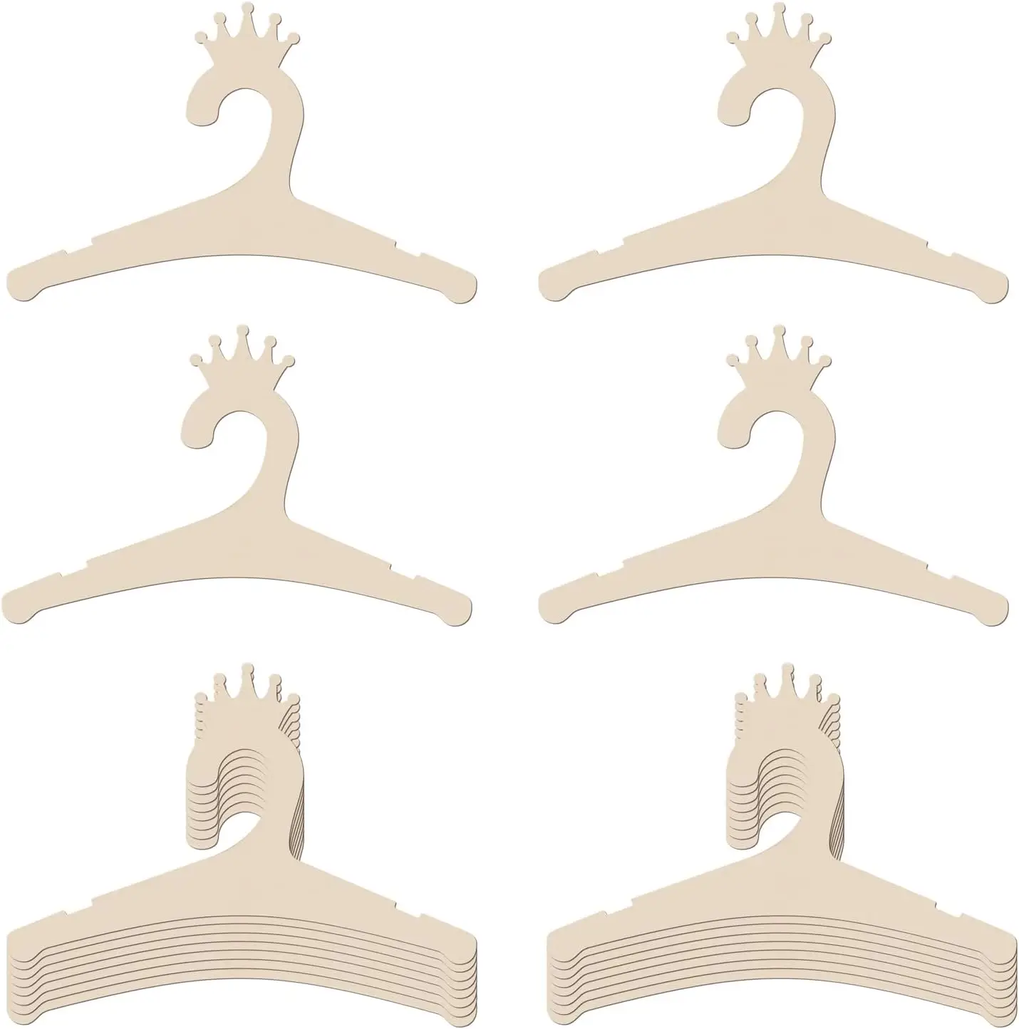 Perchas de Madera para Bebé de 9 Pulgadas, Diseño de Corona, para Ropa de Recién Nacidos y Niños Pequeños, Paquete de 20 Perchas para Guardar Ropa en el Armario del Cuarto de Niños