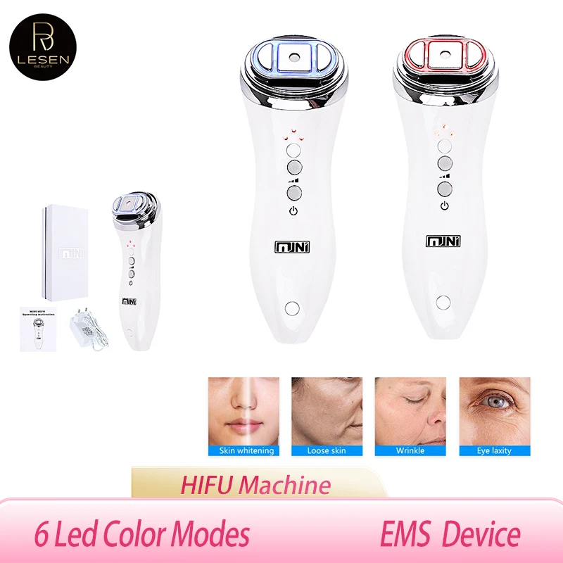 

New White Mini HIFU Machine for Face Ultrasound Machine Skin Care Products Facial Face Lifting Anti Wrinkles Tightening lesen us