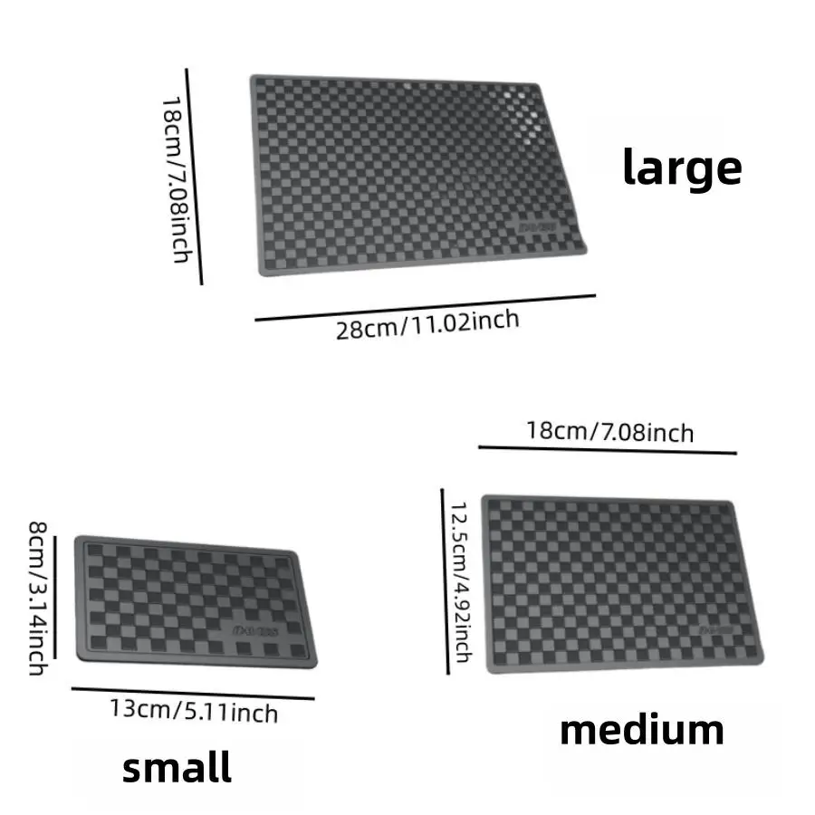 Car Dashboard Anti Slip Mat, Keep Items Stable, 3 Sizes Large Medium Small
