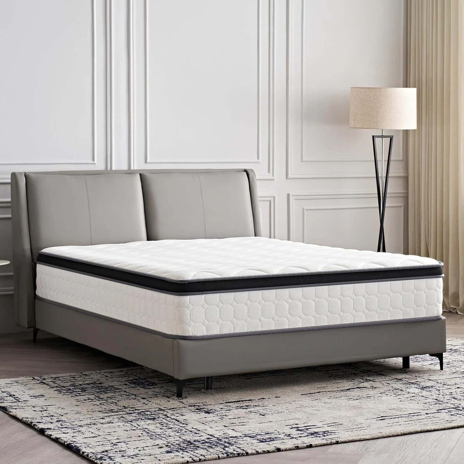 

12 Inch Queen Size Hybrid Mattress - Medium Firm, Memory Foam & Pocket Springs, Motion Isolation, Customized