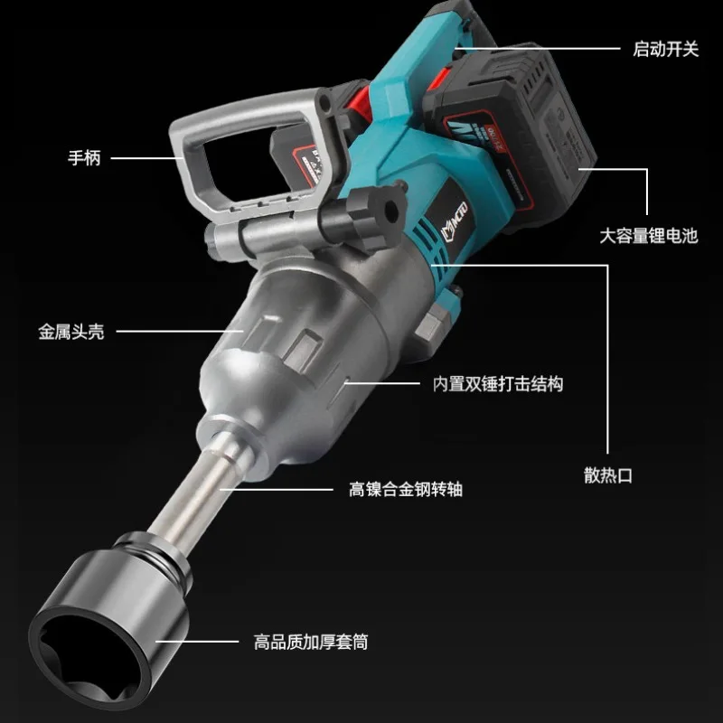 Brushless Lithium-ion Impact Wrench - High Torque, Heavy-duty Air Impact Wrench for Auto Repair, Cordless Socket Wrench