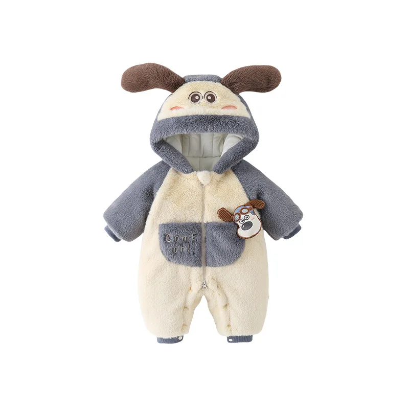 

MINISO зимние детские комбинезоны с рисунком щенка, хлопковая утолщенная одежда для скалолазания, теплая одежда для младенцев, хлопковое боди Kawaii для детей 0-1 лет