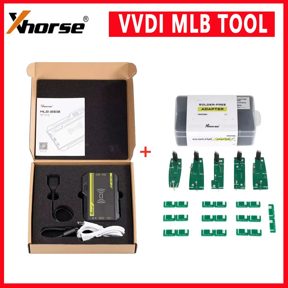 Xhorse VVDI MLB TOOL XDMLB0 Key Programmer with Solder-free Adapter XDMLBPGL Kit and 3pcs XSMA41EN Audi Style MLB 3 Buttons Key