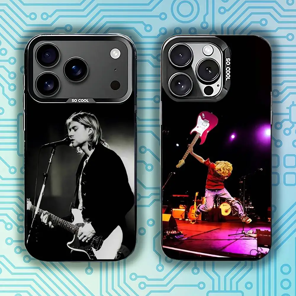 

K-Kurt Singer C-Cobain Phone Case For iPhone 17,16,15,14,13,12,11,Pro,Max,Plus,E,Air,Mini Black Tpu Cover