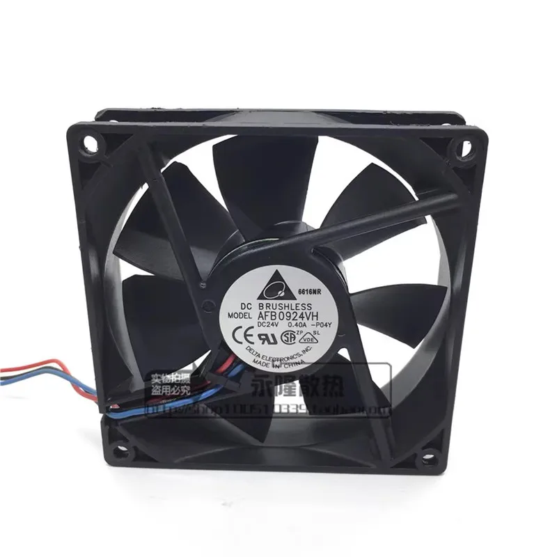 

New AFB0924VH 90 * 90 * 25MM 9CM 24V 0.4A Dual Ball Industrial Control Computer Frequency Converter Cooling Fan