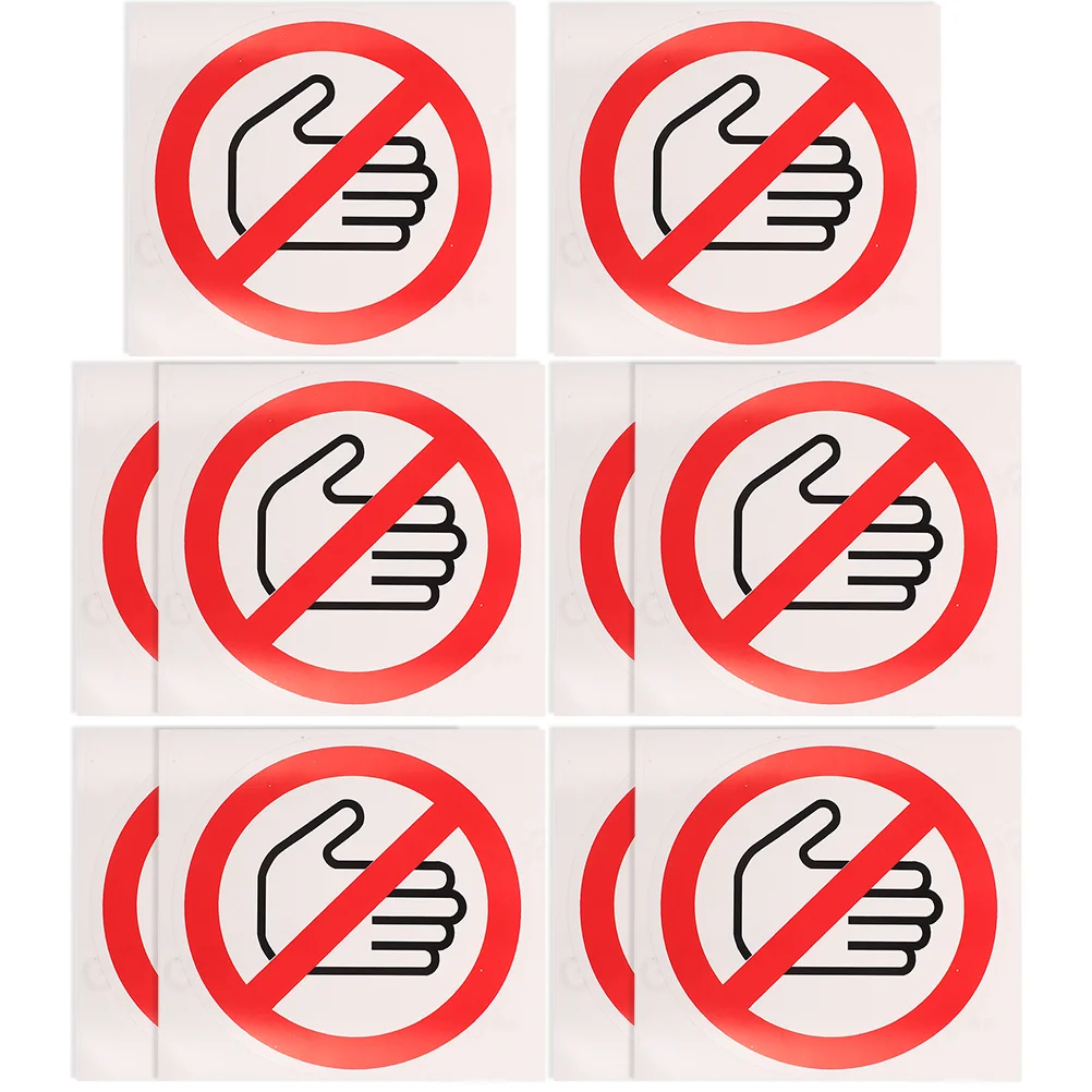 10 pezzi Nastro di avvertenza Etichette di sicurezza Decalcomanie per auto Non touch Sticker Adesivi per segnali di stop flash