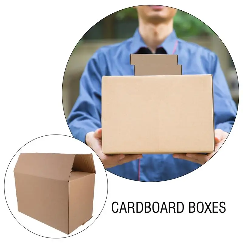 5pcs Express Packaging Box Shipping Storage Box Moving Paper Corrugated Large Cardboard Case Moving Packing Cartons Home Supply