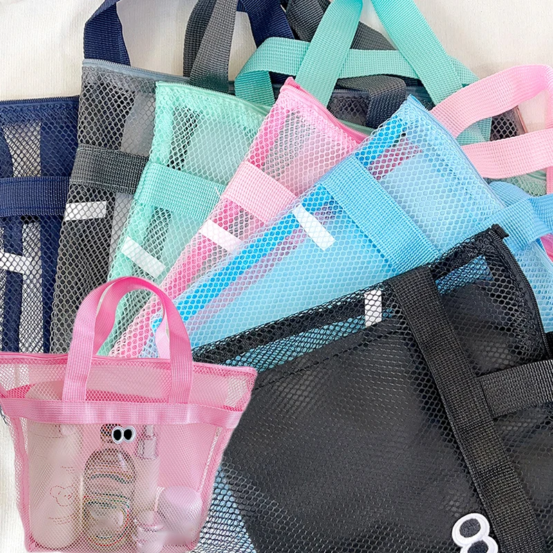 

Сетчатая пляжная сумка-тоут для женщин, водонепроницаемая Летняя Пляжная Сумочка с милыми глазами, вместительная Повседневная портативная женская сумка для плавания