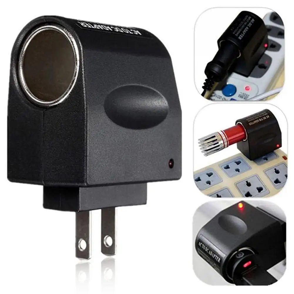 AC 220V To DC 12V Converter Car Cigarette Lighter Adapter Converter 500MA US Plug Auto Accessories