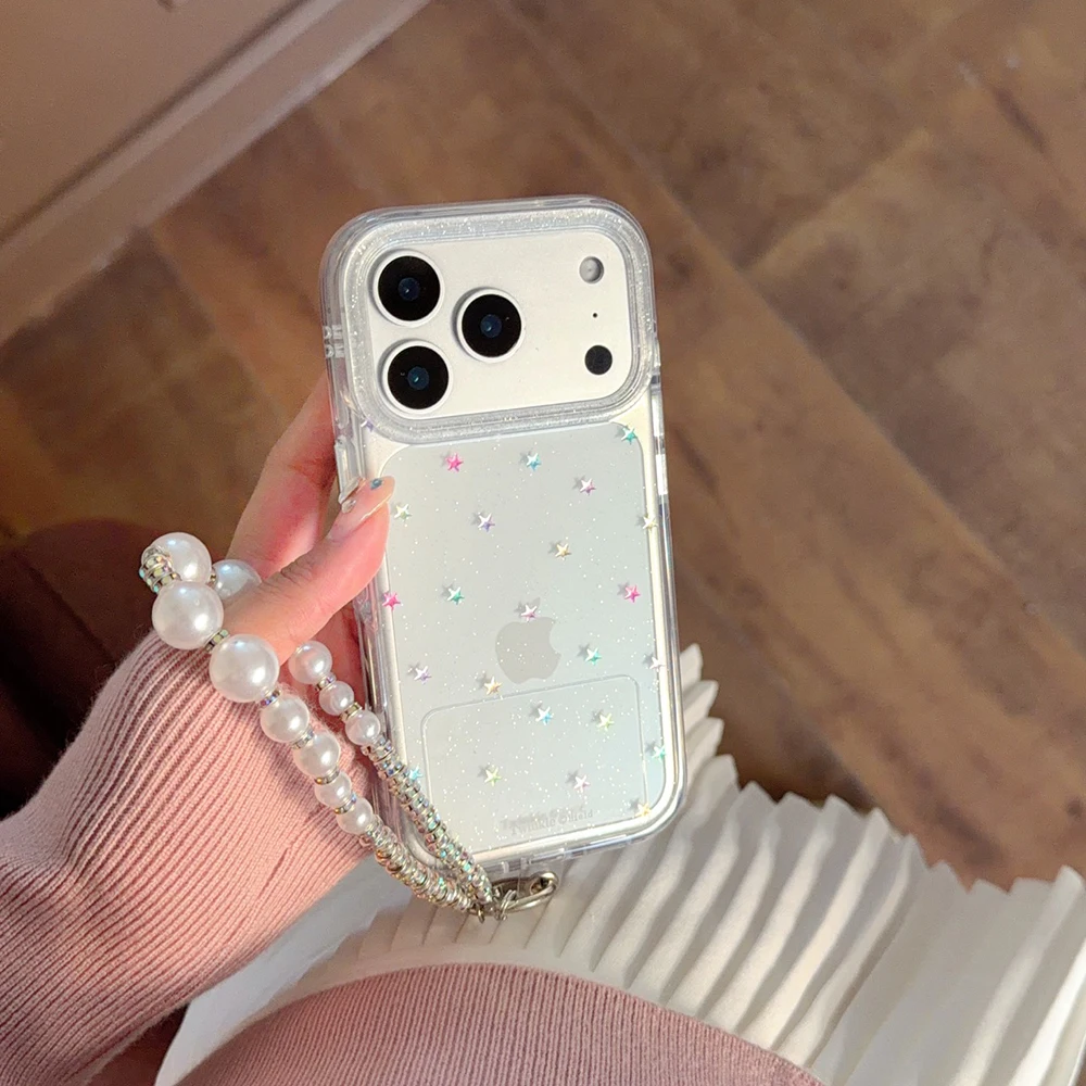 Glitzernde, glänzende Sterne, IMD-Transparente Rückseite für iPhone 17 16 18 Pro Max 13 14 15 Promax, INS-Schutz, stoßfeste Handyhülle – Detail 12