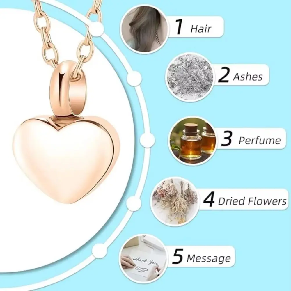 Paw Print Urn Necklace Heart Shape Gold Silver Cremation Jewelry Stainless Steel Keepsake Ashes Memorial Pendant Men Women