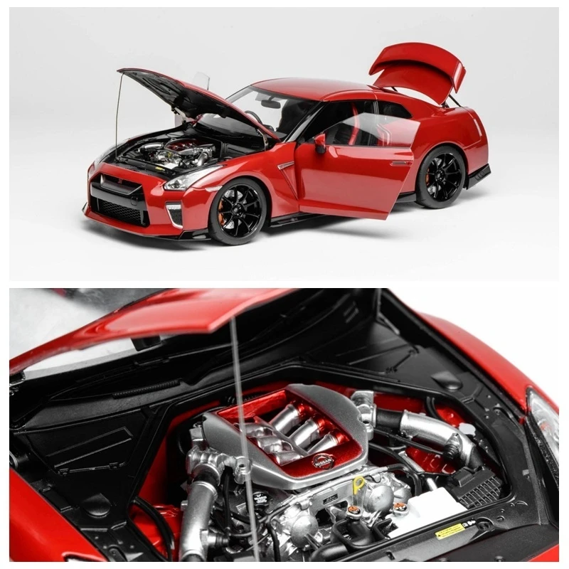 MotorHelix 1:18 Nissan GT-R R35 Track Edition Liga Modelo de brinquedo de abertura completa com motor detalhado Coleção de carros de corrida fundidos