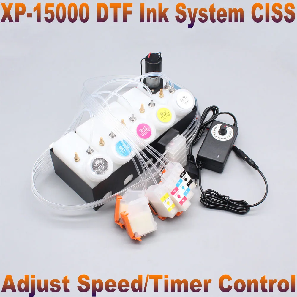 XP15000 DTF Ink Supply System White Ink Strrier Timer Adjustable Voltage For Epson XP-15010 XP-15000 XP15000 CISS Without Chip