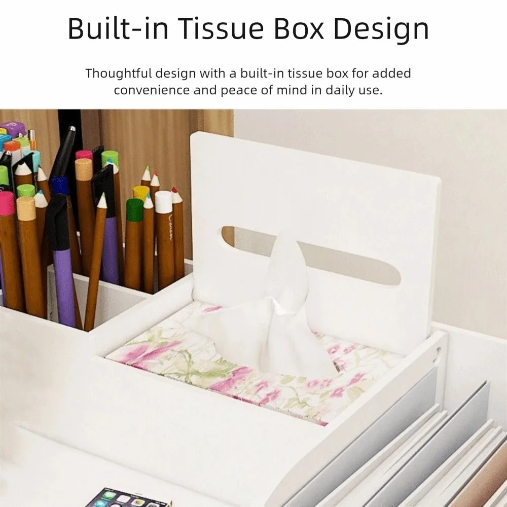 Large Capacity File Storage Rack Thickened Space Saving Desktop Organizer Partition Design Multi-Layer File Holder Study Room