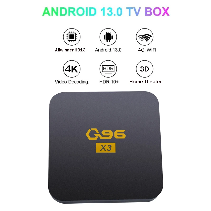 

Q96 X3 TV Box Android 13 WIFI 4G 1GB 8GB Allwinner H313 Quad Core 4K HD Media Player Android Smart Set Top Box Home Theater iptv