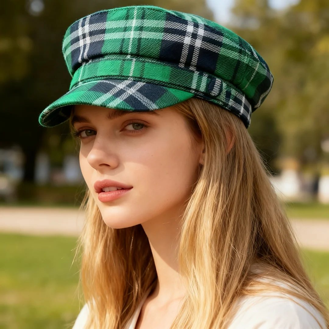 

Женская военная шляпа в хлопковую клетку — винтажные шляпы унисекс для роскошных женщин, кепка в стиле милитари для мужчин
