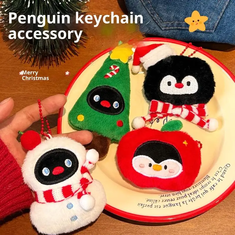 1Pcs Nette Plüsch Weihnachten Puppe Anhänger Schlüsselbund Kawaii Gefüllte Schneemann Puppe Spielzeug Rucksack Behänge Dekoration Zubehör Geschenke