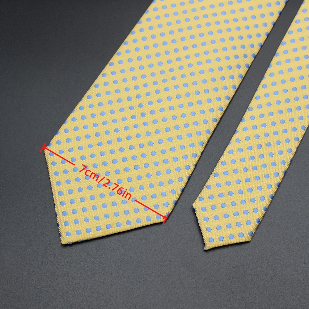 7cm Dot Neckties Skinny Fashion Business Men Polyester Microfiber Neck Tie Polka Check Men Neckie For Gentlemen Wedding