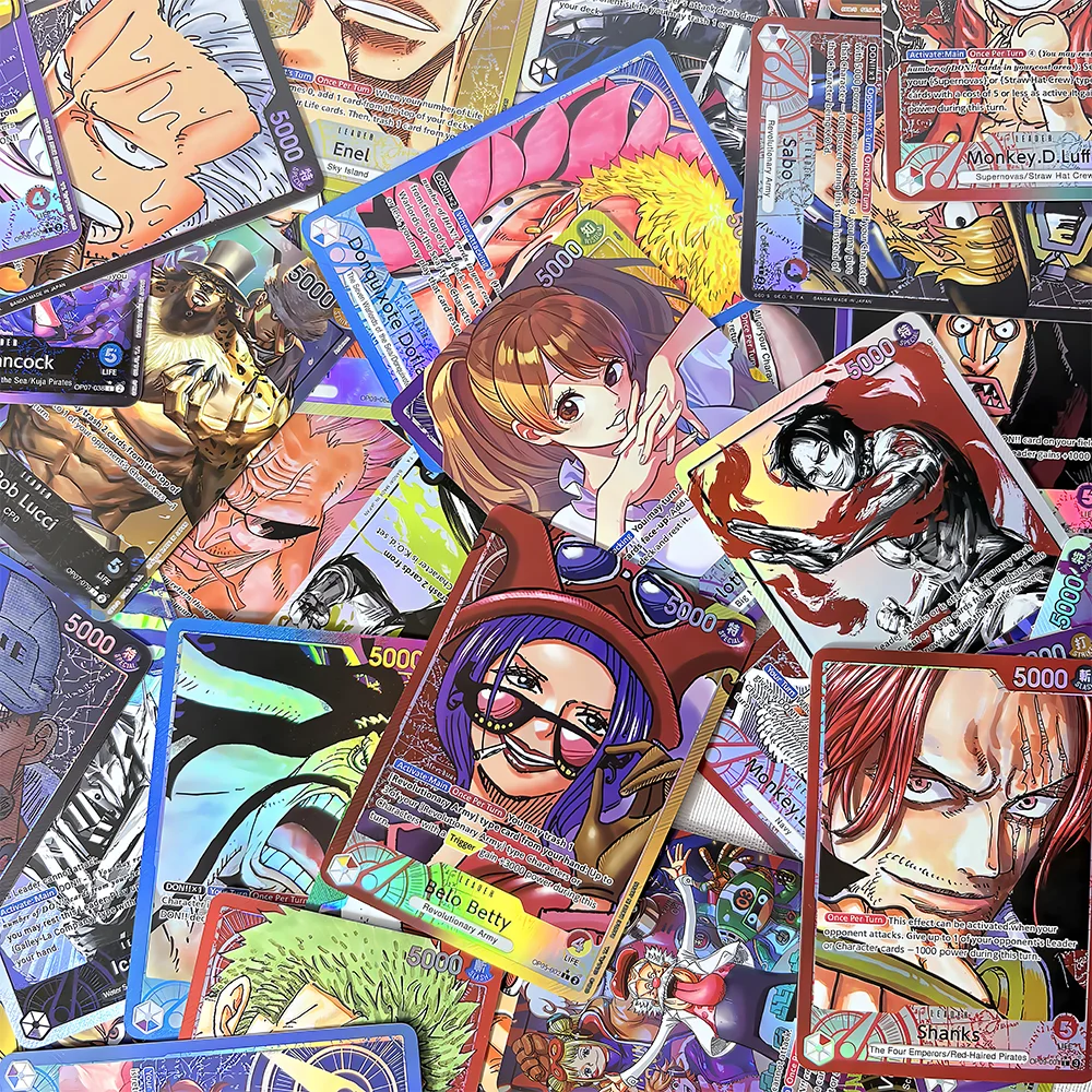 55PCS OTCG Leader Set 1 Anime One Piece Ruffy/Zoro/Sanji/Nami Shining PTCG Trading Game OPCG Sammeln Sie Geschenk Englische Proxy-Karten