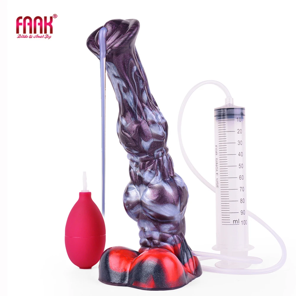 FAAK Fantasy Horse Knot Ejaculation Dildo Silicone Squirting Penis Multi Color Large Anal Plug Sex Toys For Women Men Anal Plug