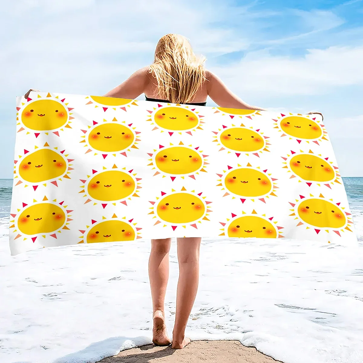 Sun Print Microfiber Beach Towel  Summer Bath Pool Towels Sand Proof Quick Dry Oversized  Accessories for Adults Kids