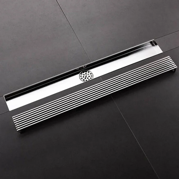 80cm SUS 304 Linear Stainless Steel Floor Drain Modern Design Strainer Bathroom Shower Hotels Sinks