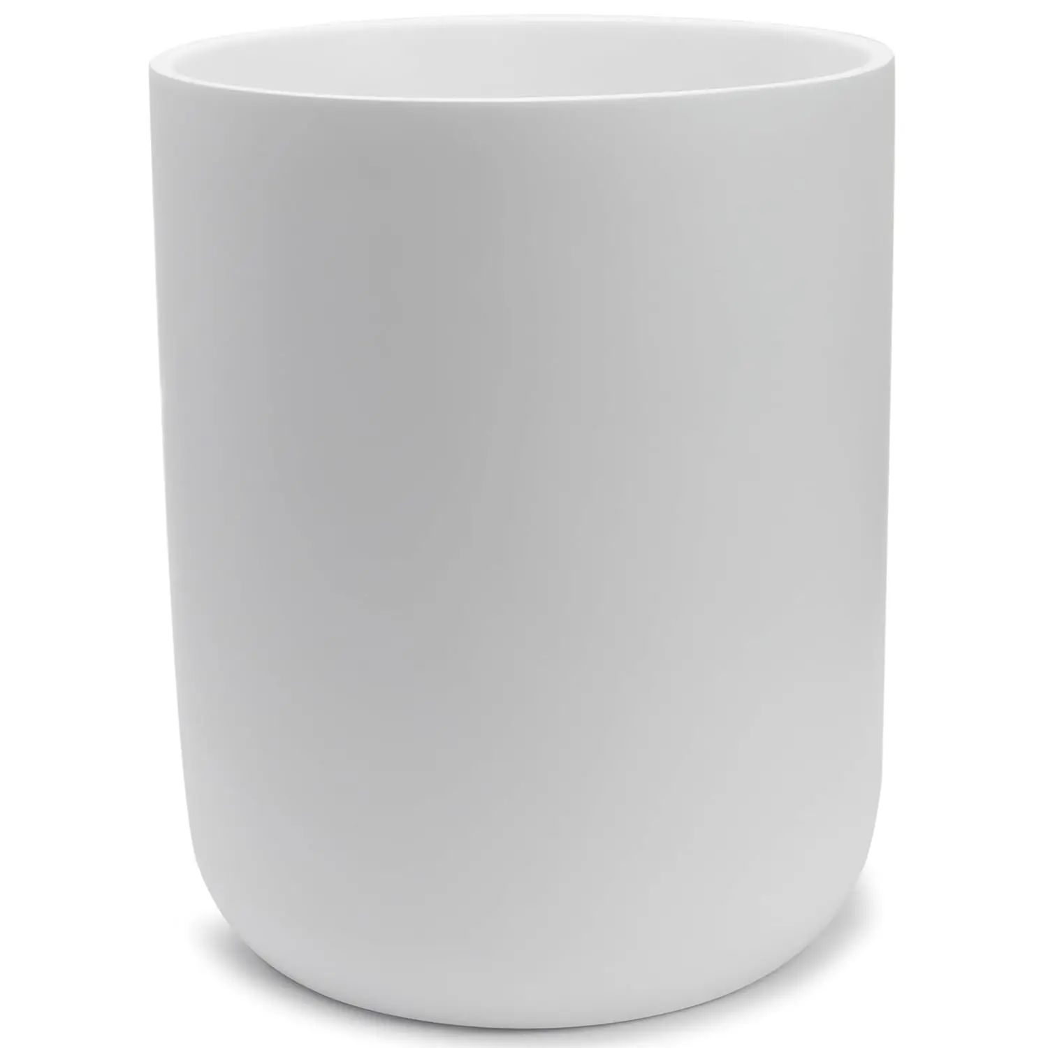 

Matte White Round Compact Trash Can, 2 Gallons/7.5L Mini Garbage Bin for Bathroom, Office, Under Desk