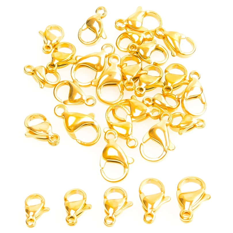 Stainless Steel Lobster Clasp Open Jump Rings For Necklaces Connectors Jewelry Making DIY Kit Melon Seeds Buckle Findings Set