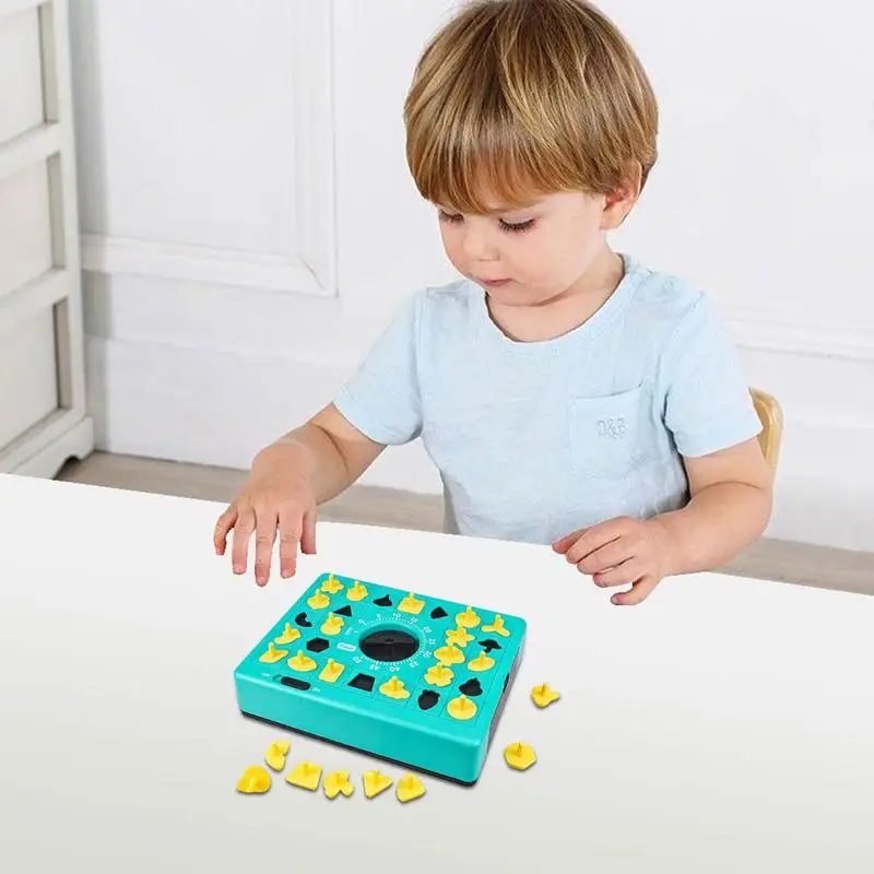 Kids Time Board Puzzle Toy Kids Shape Matching Pop-Up Tray Toy Set with Timer Family Board Sorting Game Plaything for Boys Girls