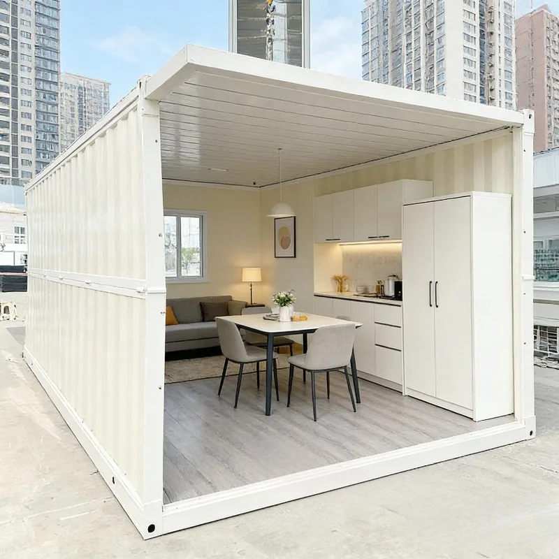 Modular White Sandwich Panel Steel Container House 40ft Office Hotel Bedroom Kitchen Mall Modern Breathable Easy Install