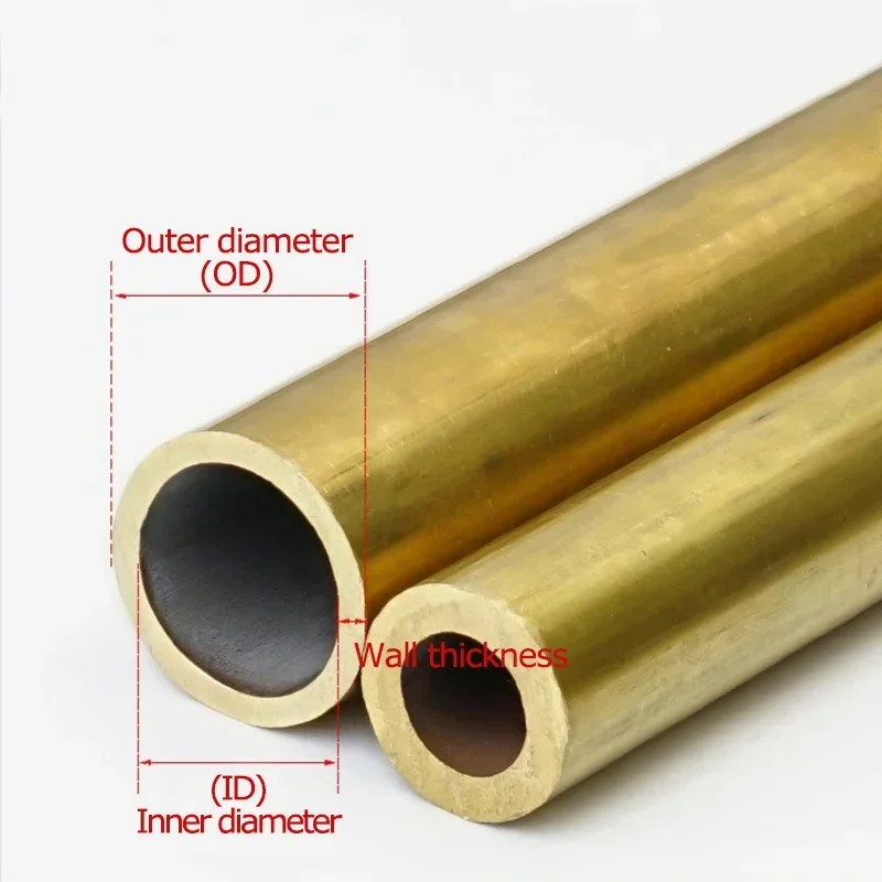 2 قطعة طول 500 مللي متر H62 أنبوب نحاسي أنبوب شعري OD 2/2.5/3/3.5/4/4.5/5/5.5 مللي متر أنبوب جداري رقيق مجوف سمك الجدار 0.15 مللي متر-1.5 مللي متر