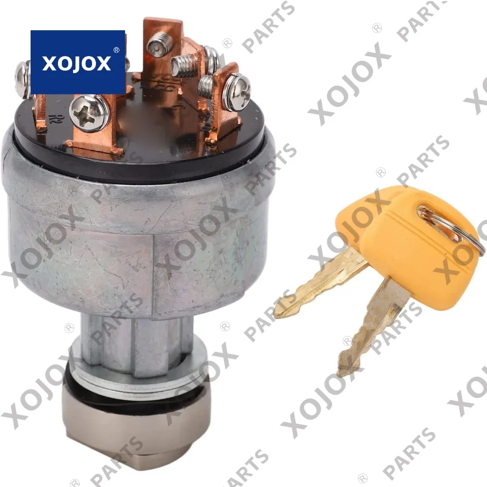 

XOJOX EVTSCAN 6 Pin Ignition Switch with 2 Keys Excavator Ignition Starter Switch Replacement for Daewoo DH200