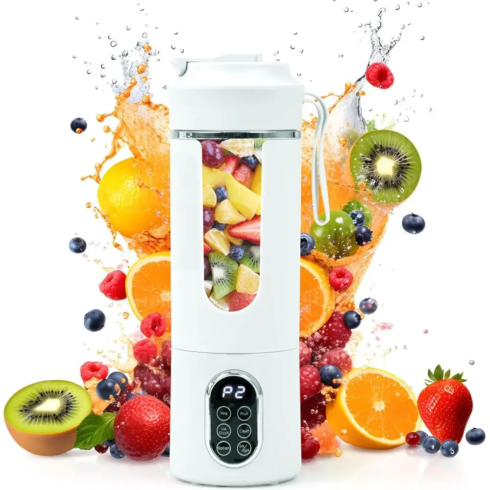 

Компактный USB-блендер на 530 мл, персональная электрическая соковыжималка для смузи, автоматическая очистка, многофункциональный, простой в использовании - белый цвет
