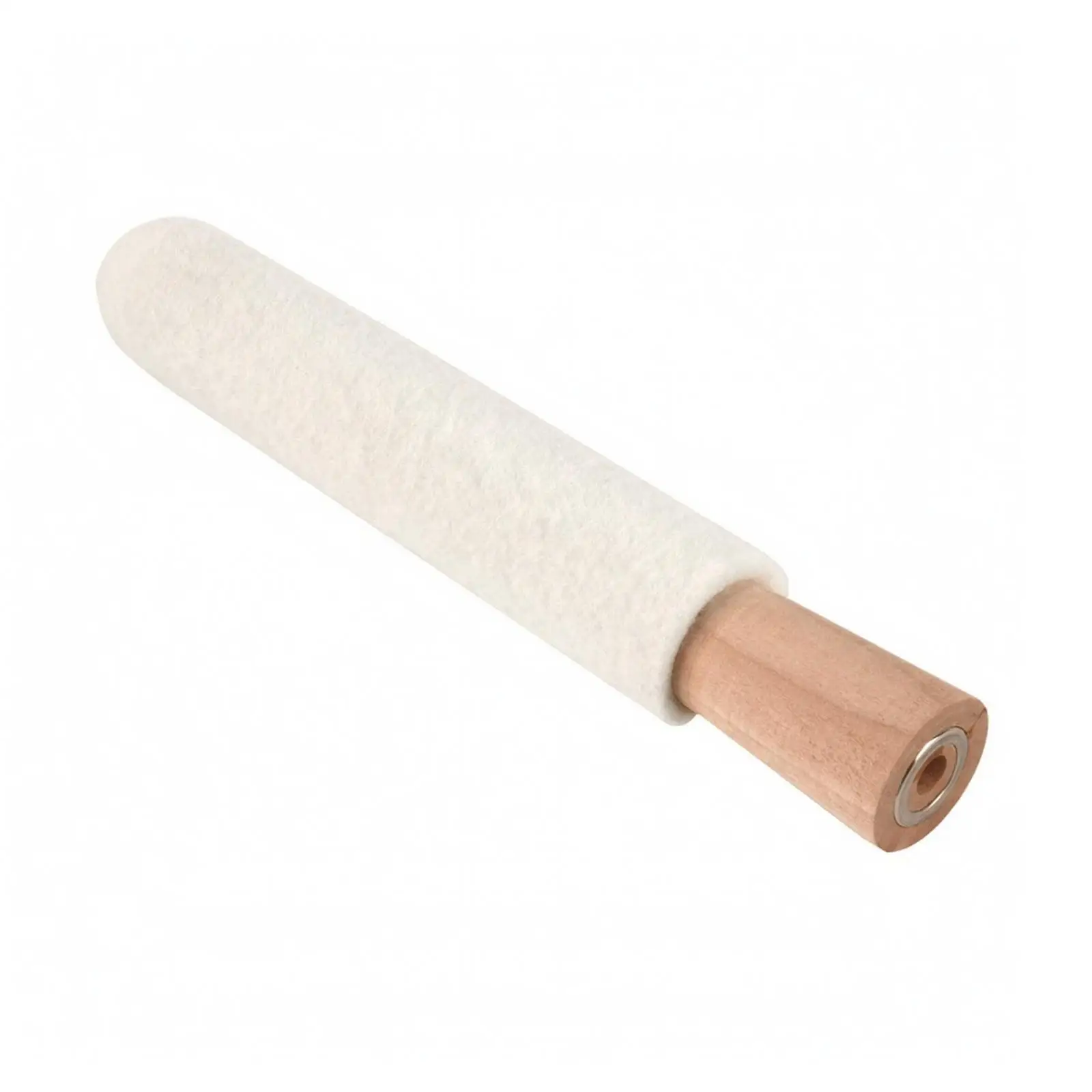 Hand Polishing Stick for Jewelry Rings Wool Fiber Covered Rod with Wooden Grip for Interior Smoothing Work