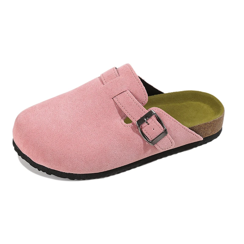 Fashion Boston Clogs Women's Suede Mules Slippers Cork Insole Sandals with Arch Support Outdoor Lovers Beach Shoes for Women