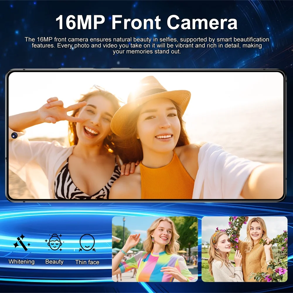 K-Touch Mobiltelefone C27 Ultra 7,3 Zoll Smartphone 5G Dual-SIM Android 15 Handy 16+48MP Kamera 22GB+2TB 7800mAh WLAN GPS Gesichtserkennung Entsperrt Globale Version Mobiltelefone – Detail 9