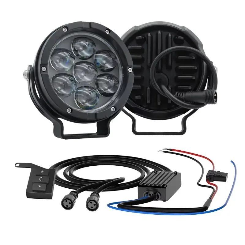 

DXZ New 7LED Dual Color Light Kit-White+Yellow 10000 Lumens 9-80V Motorcycle Auxiliary Driving Fog Spot Light for Truck ATV