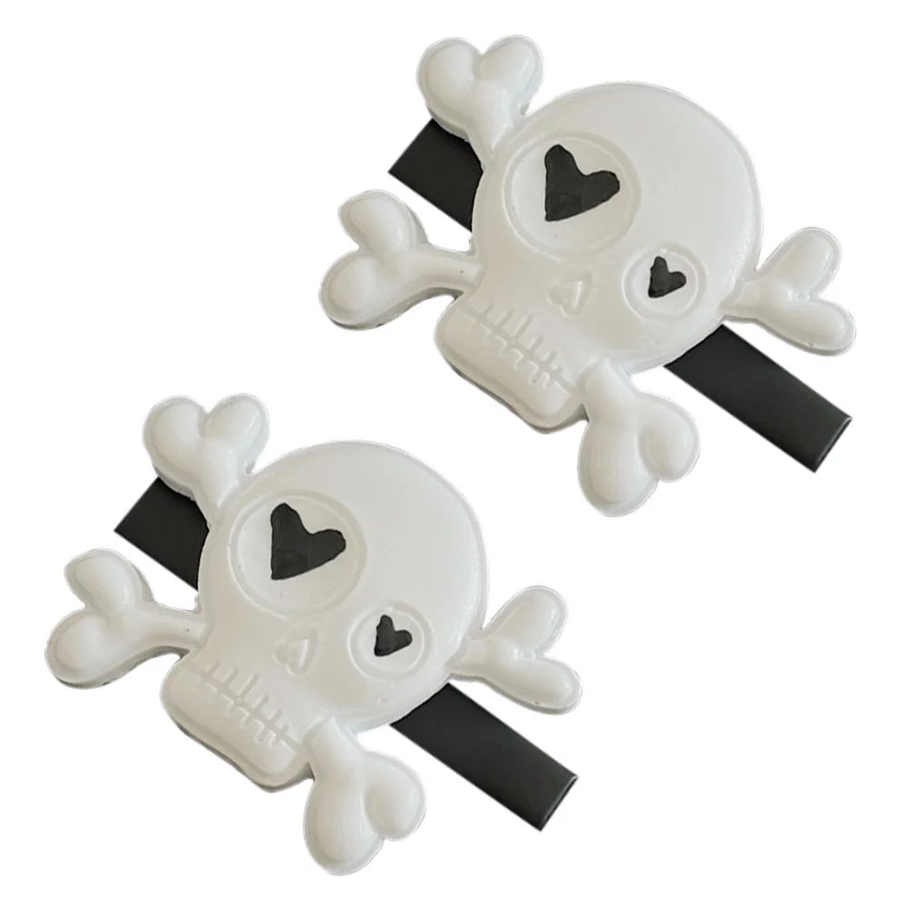 2 قطعة مشبك شعر على شكل جمجمة على شكل فاسق دبابيس شعر للهالوين إكسسوارات تنكرية للحفلات التنكرية دبوس شعر على شكل جمجمة