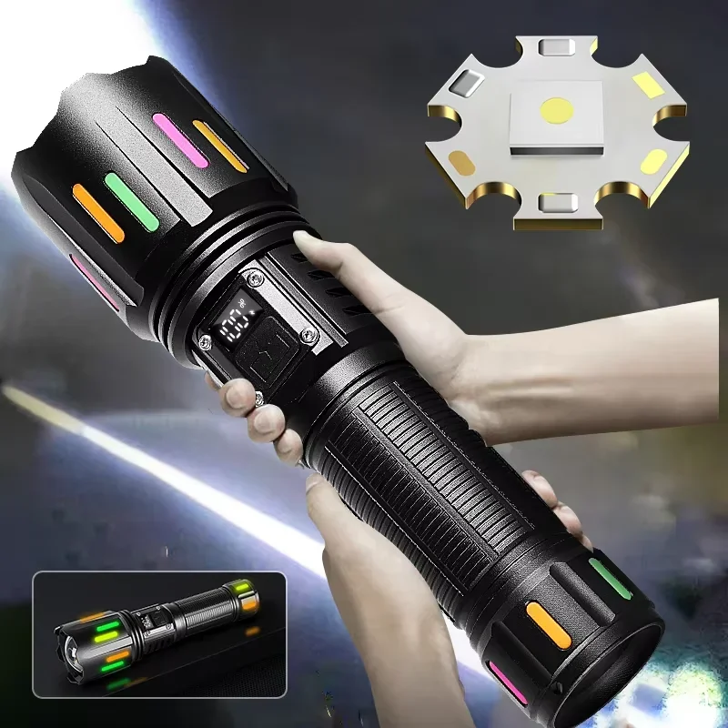 

High Power Flashlights Rechargeable LED Flashlight Tactical Torch Zoom Ultra Powerful Torch 3000M Outdoor & Emergency Lamp