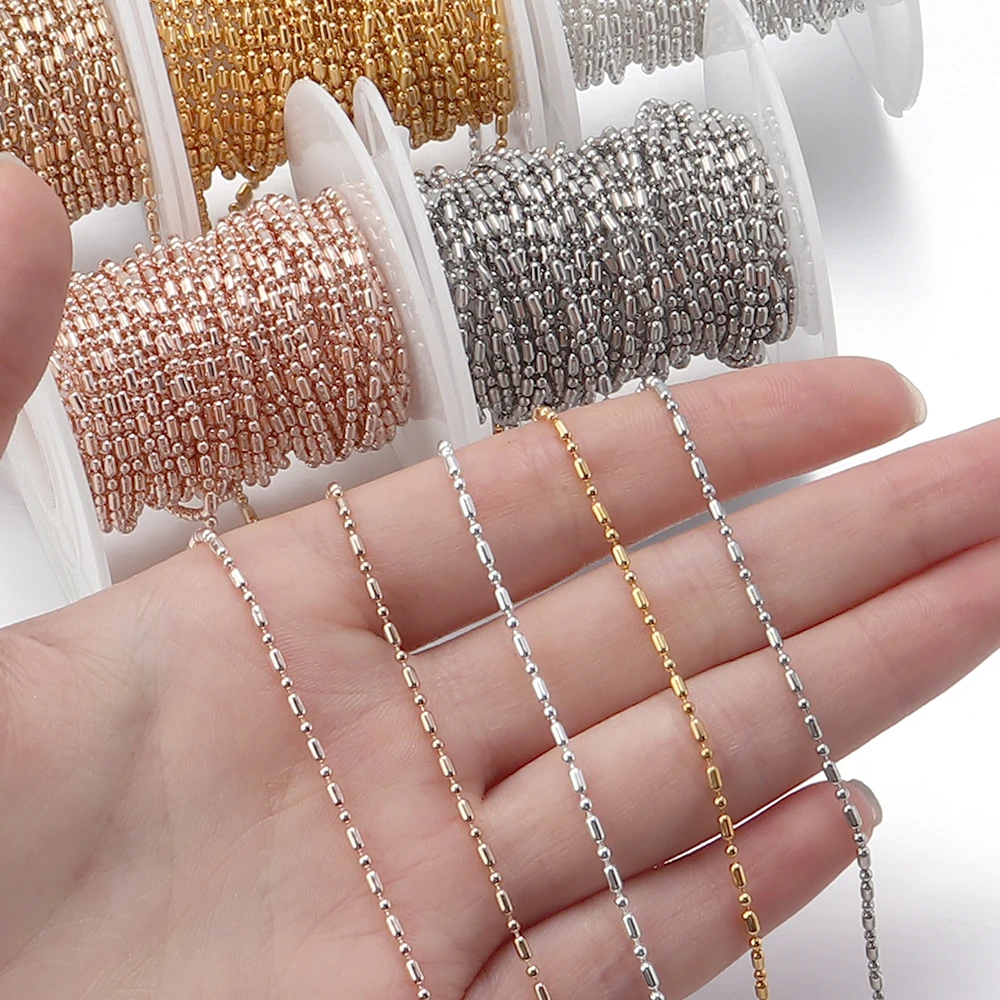 

5M/Roll 1.5mm Copper Chain 1:1 Tassel Bamboo Chains For DIY Necklace Bracelet Jewelry Making Materials Accessories