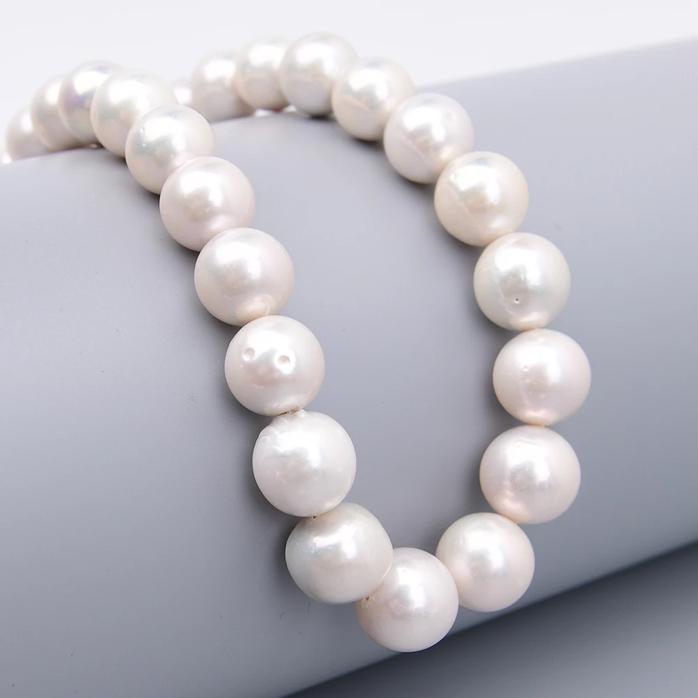 APDGG Big Size 15mm Cultured White Edison Keshi Pearl Round Loose Beads 15.5'' Strands For Jewelry Making DIY view 4