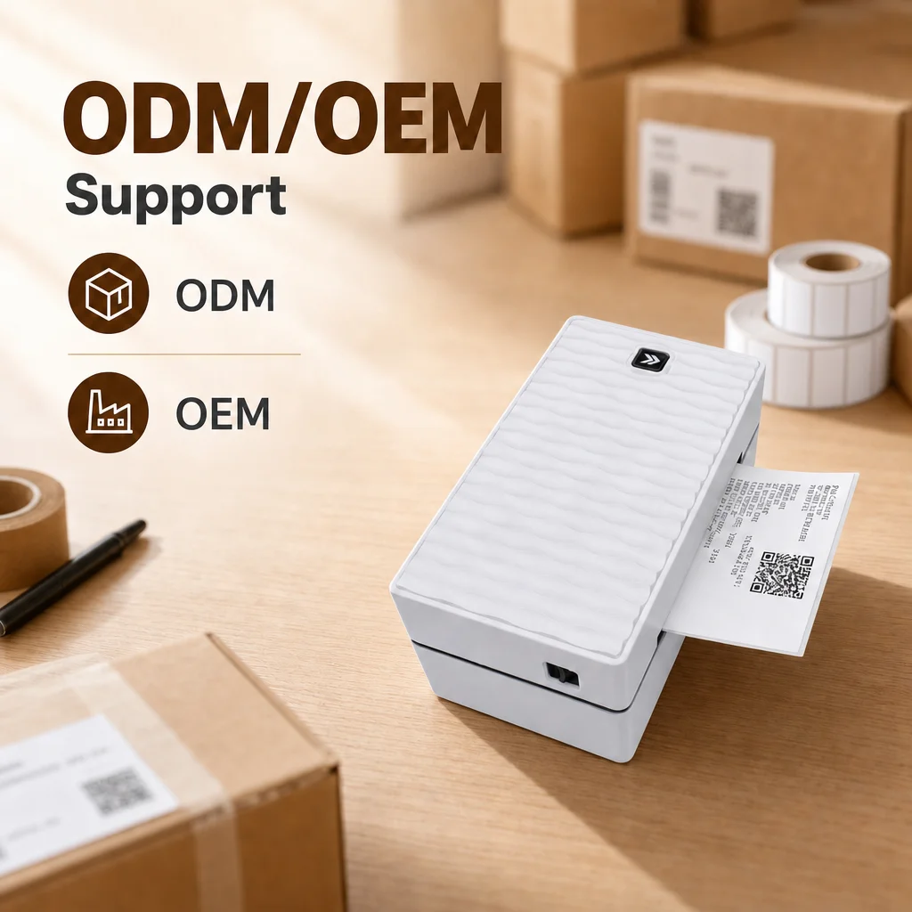 110mm Thermal Shipping Label Sticker Printer Wireless Bluetooth Packages Waybill Printing Machine without Paper Tray view 4