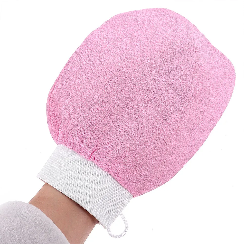 ถุงมือขัดผิวใยสังเคราะห์ อ่อนโยน ใช้ซ้ำได้ ขจัดเซลล์ผิวที่ตายแล้ว สำหรับอาบน้ำ ขัดผิว