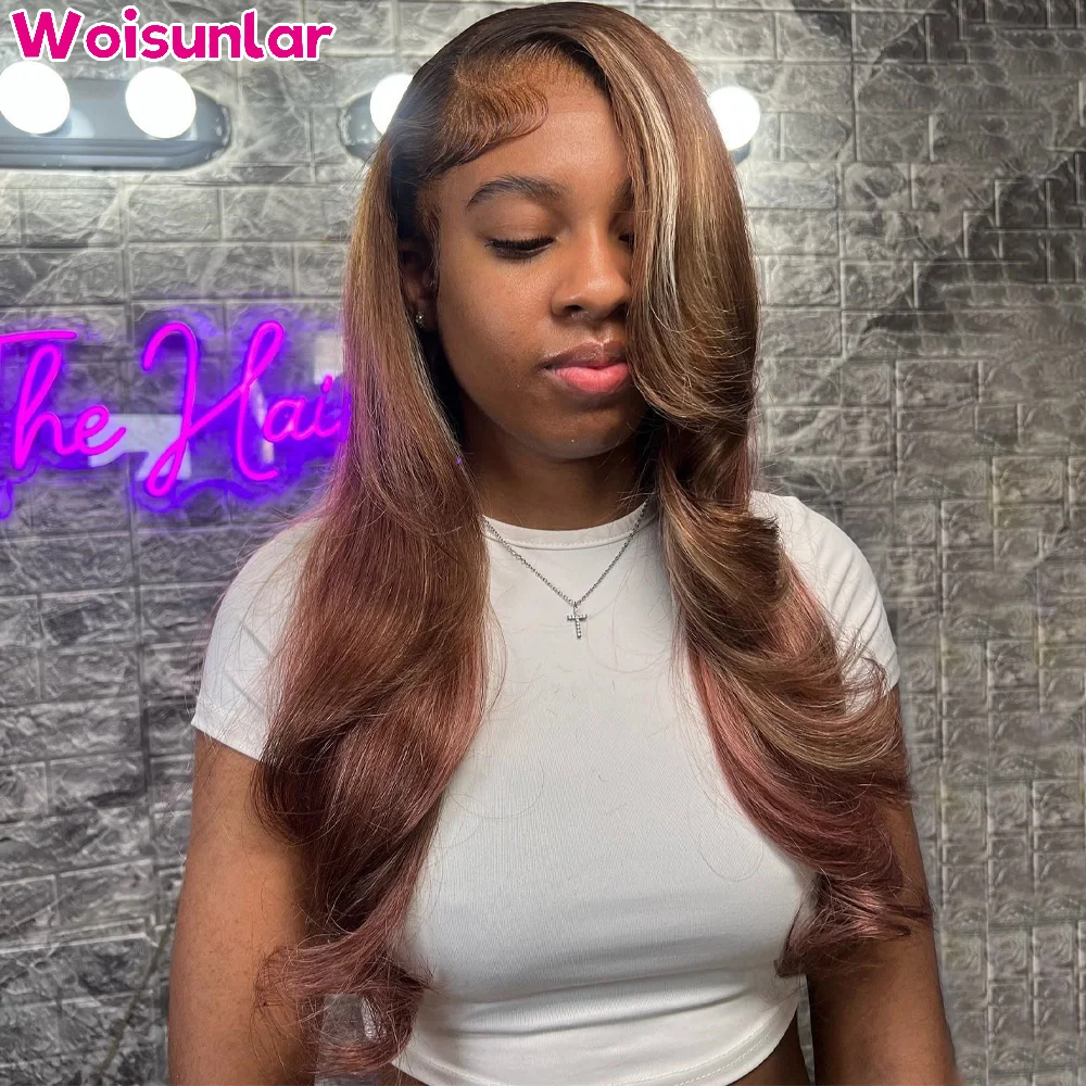 

Highlight 613 and Brown Lace Front Wigs Human Hair Body Wave glueless wigs hair human13x4 Transparent Lace Front Human Hair Wigs