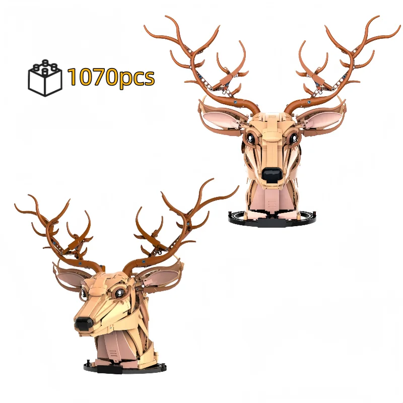 

Креативный комплект для сборки дикой природы с оленем MOC, технический сборка своими руками, кирпичи, настольный коллекционный рождественский подарок на день рождения для детей