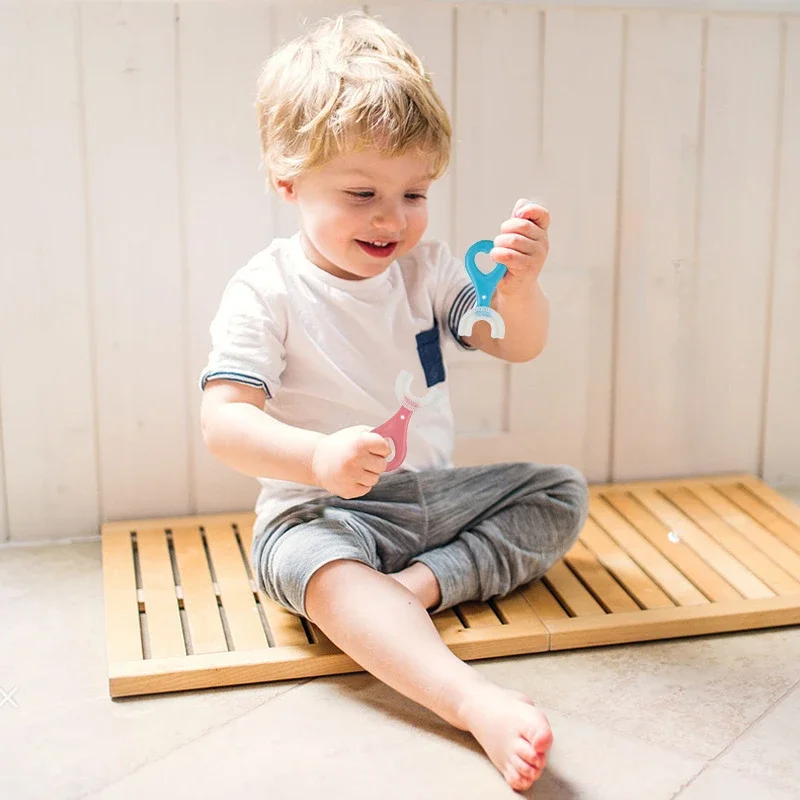 360-Grad U-förmige Baby Zahnbürste Kinder Reinigung Zahnbürste Beißringe Baby Zahnbürsten Silikon Kinder Zähne Mundpflege – Detail 6